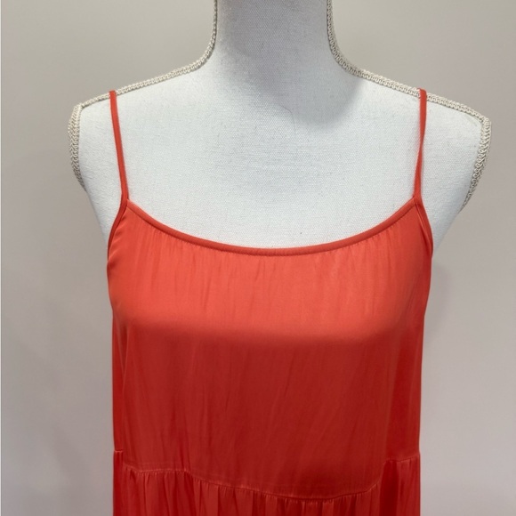 Joie Vibrant Coral-Orange Sleeveless Tiered Dress Size M - Picture 8 of 8